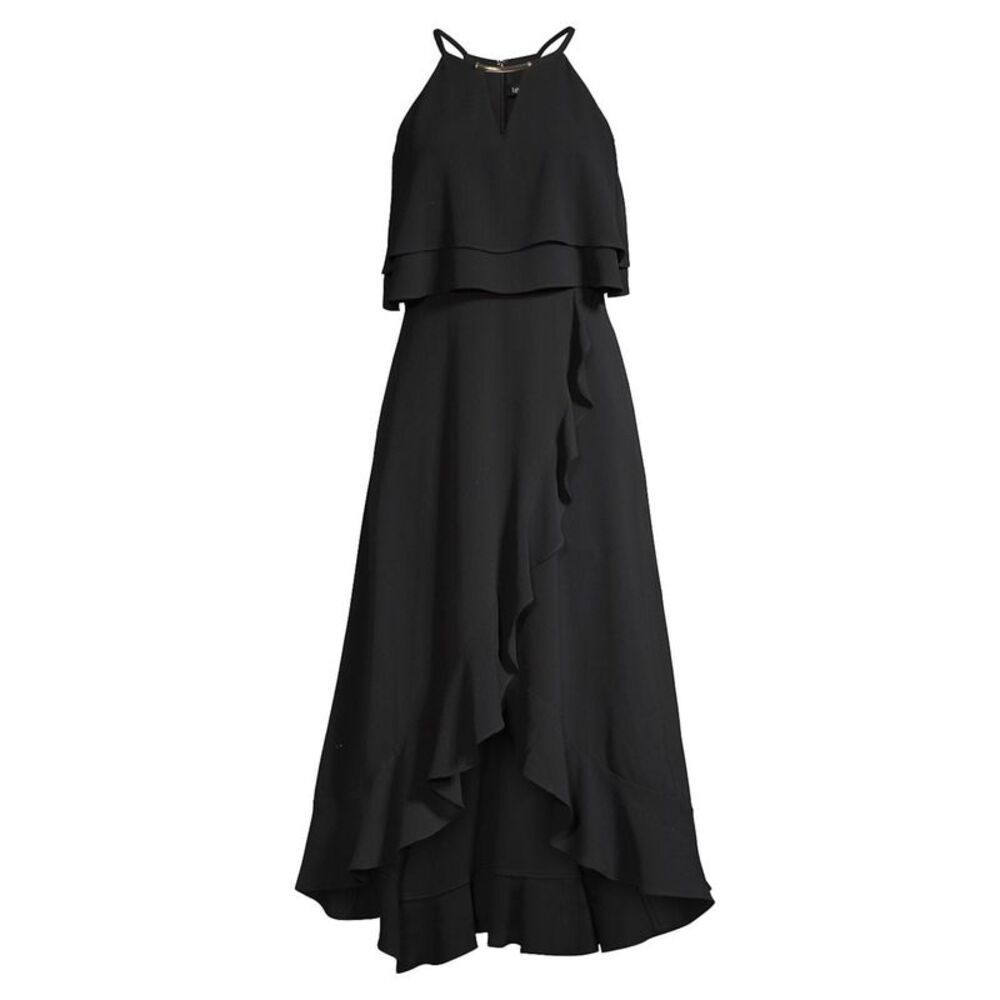 NWT KENSIE DRESSES Womens Black Sleeveless Below The Knee Cocktail Hi-Lo Dress 0